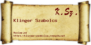 Klinger Szabolcs névjegykártya