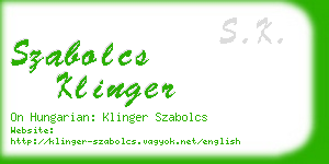 szabolcs klinger business card
